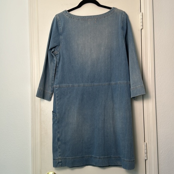 AG Adriano Goldschmied Washed Denim Knit Cacoon Shift Dress Size Medium - Picture 4 of 7